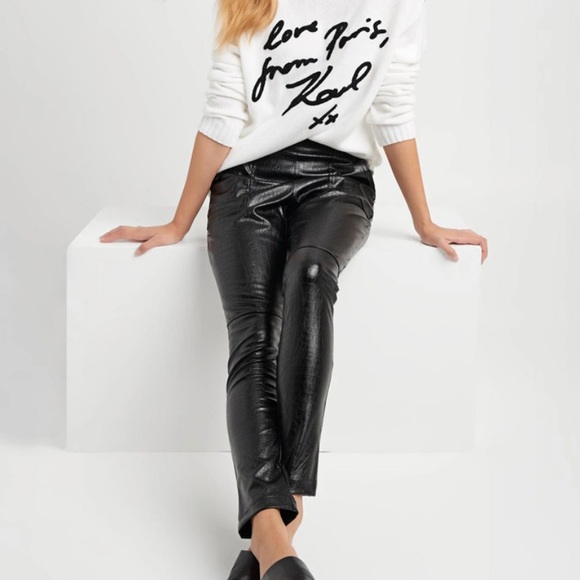 Karl Lagerfeld Faux Leather Snake Print 